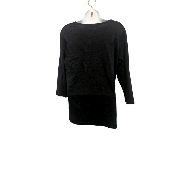 anu by natural black embroidered detail t-shirt size xl - Picture 2 of 3